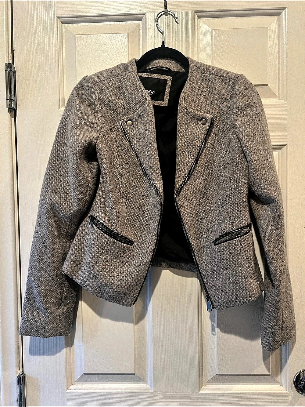 Mossimo Women's Gray Zip-Front Blazer Size Small Like New
